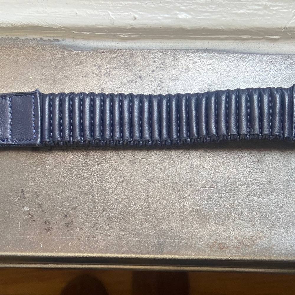 Louis Vuitton Gold Buckle with Navy Strap - Picture 2 of 5